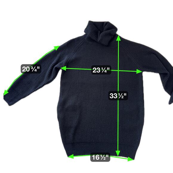 Women's Black Knit Sweater Dress Cowl Neck 100% Acrylic Sz M - Picture 4 of 6